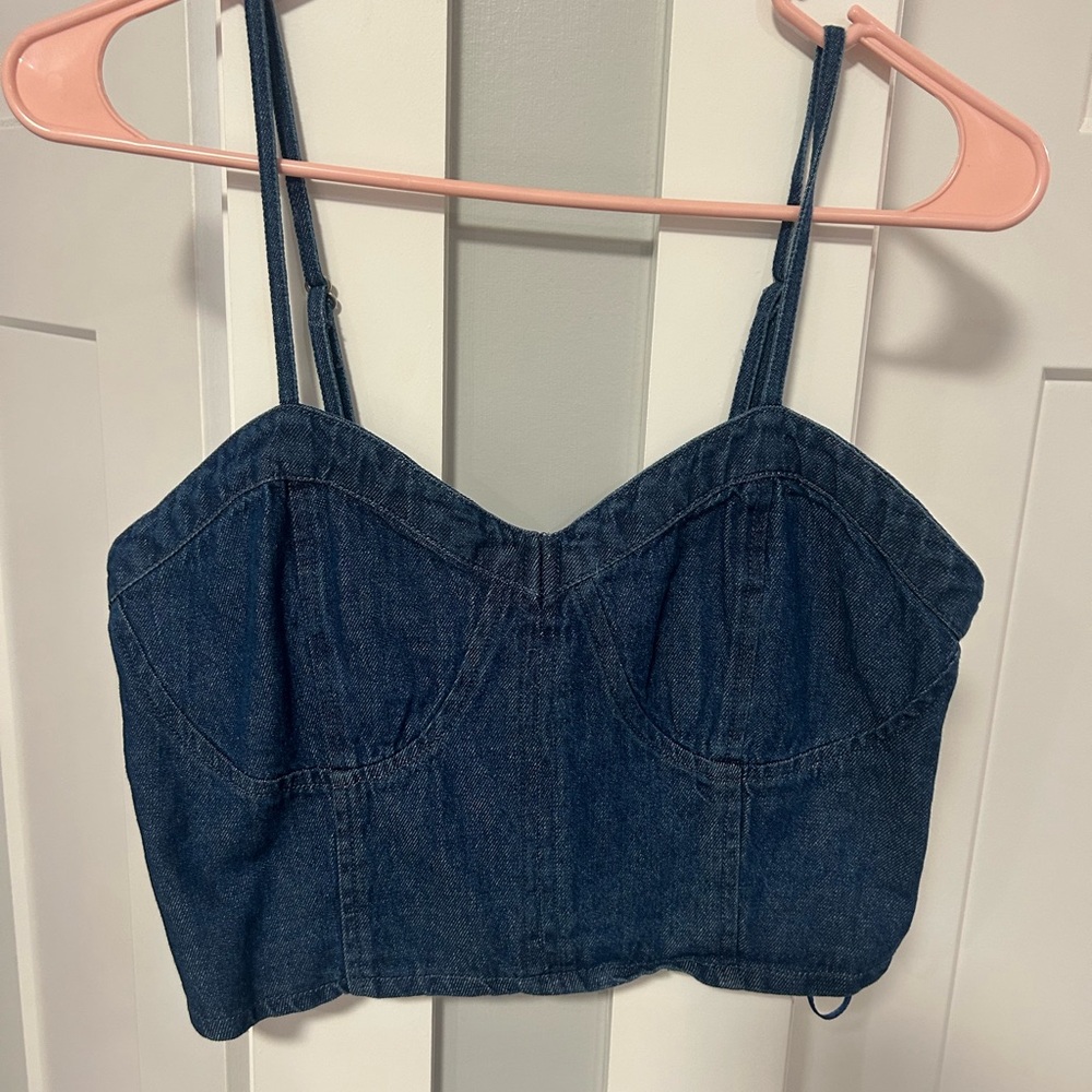 Denim Blue Bustier Top